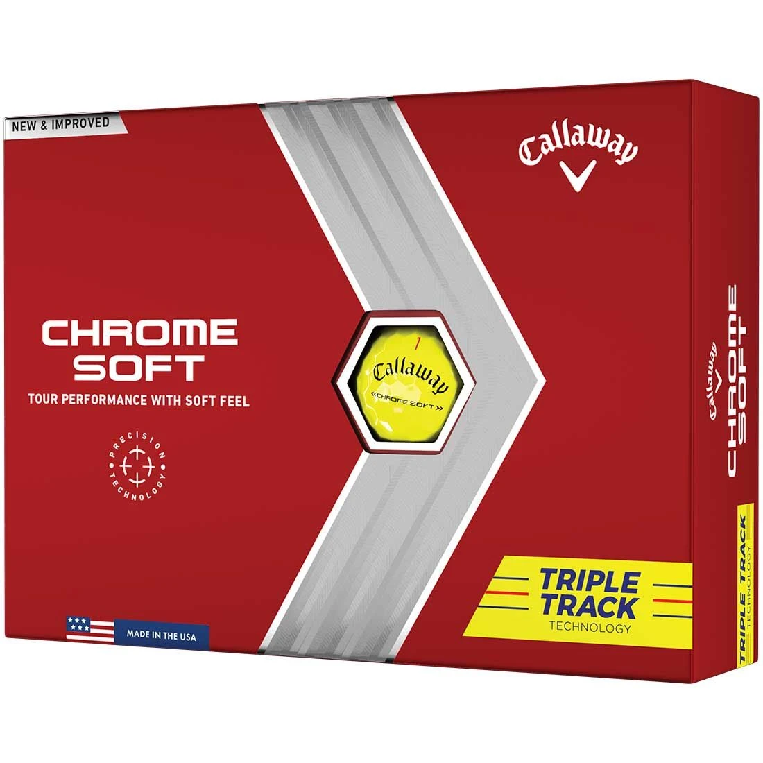 Callaway Chrome Soft Triple Track Yellow Golf Balls 1 Callaway Chrome Soft Triple Track Yellow Golf Balls