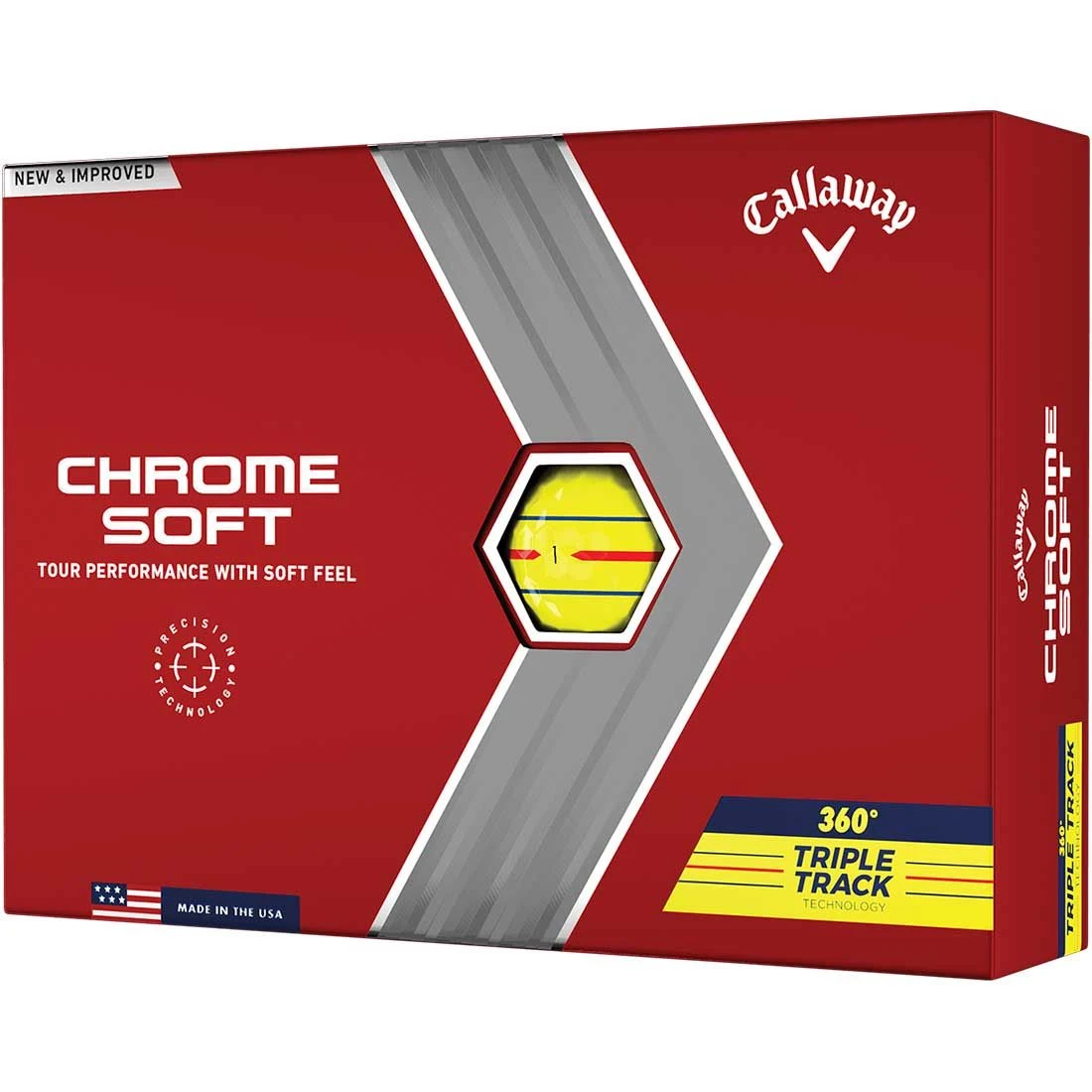Callaway Chrome Soft 360 Triple Track Yellow Golf Balls 1 Callaway Chrome Soft 360 Triple Track Yellow Golf Balls