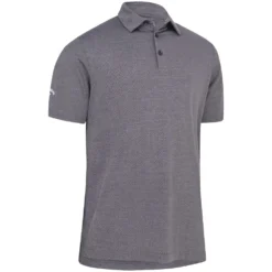 Callaway Heathered Jacquard Polo Shirt - Black Heather