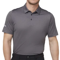 Callaway Heathered Jacquard Polo Shirt - Black Heather -Callaway Sales Store callaway heathered jacquard polo shirt black heather 3