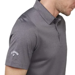 Callaway Heathered Jacquard Polo Shirt - Black Heather -Callaway Sales Store callaway heathered jacquard polo shirt black heather 5
