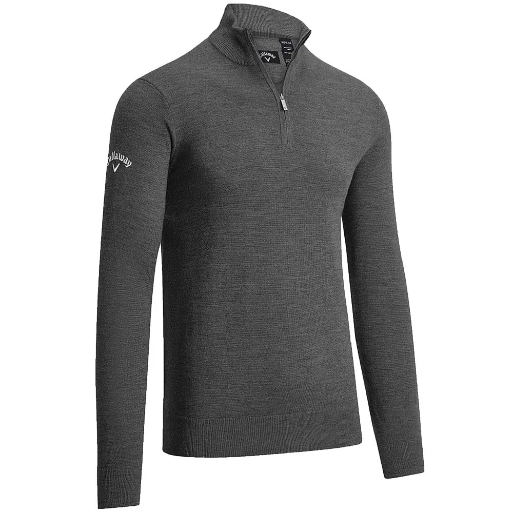 Callaway Merino Wool 1/4 Zip Pullover - Granite Heather 1 Callaway Merino Wool 1/4 Zip Pullover - Granite Heather